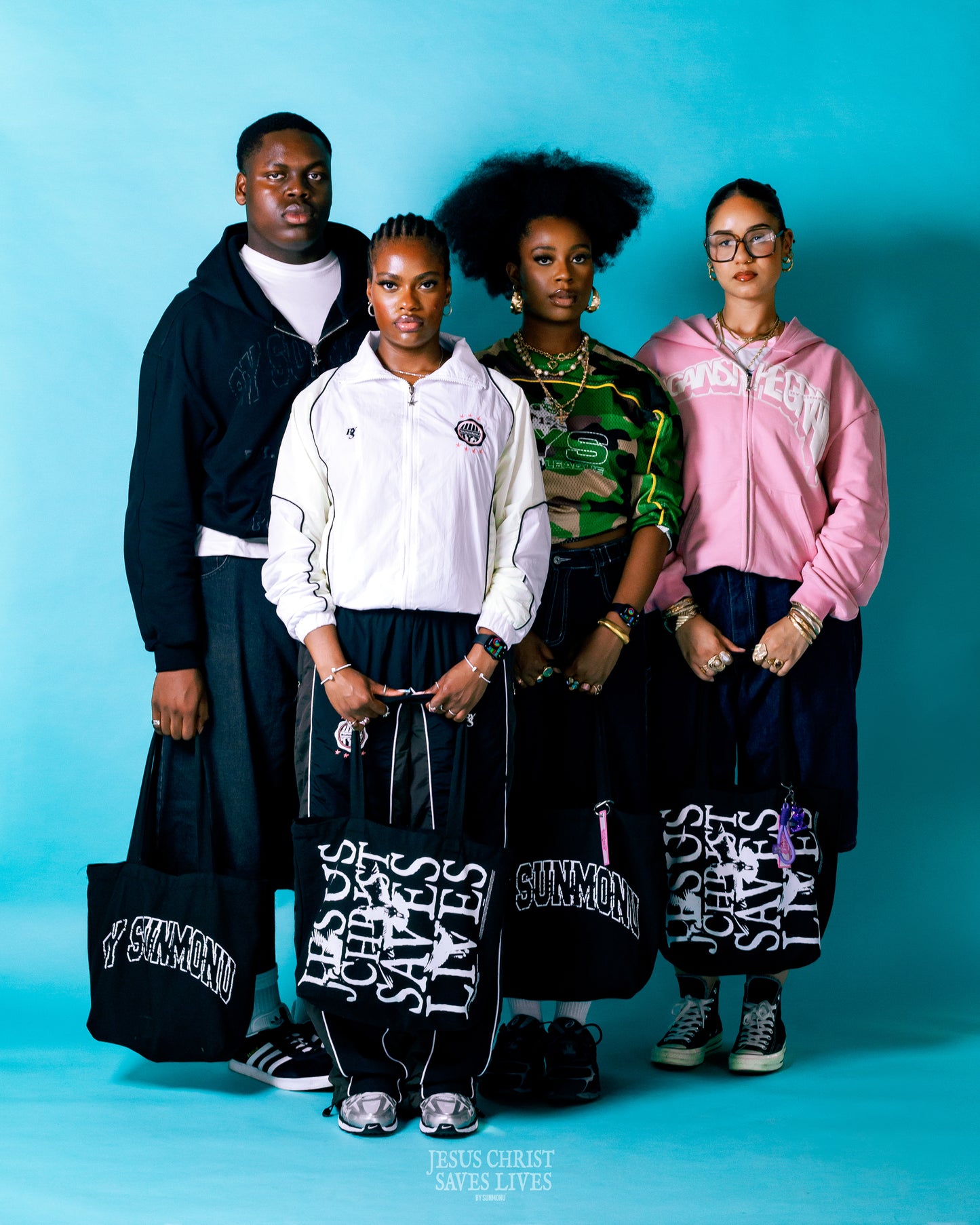 Jesus Christ Saves Lives Tote Bag - Black (Ships Immediately)