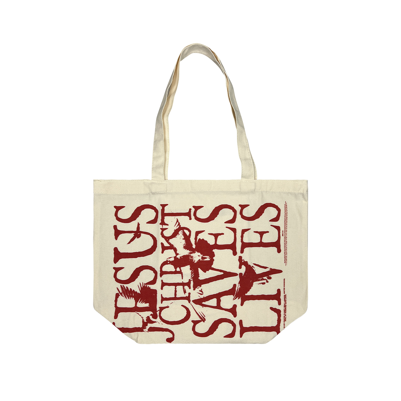 Jesus Christ Saves Lives Tote Bag - Cream (Ships Immediately)