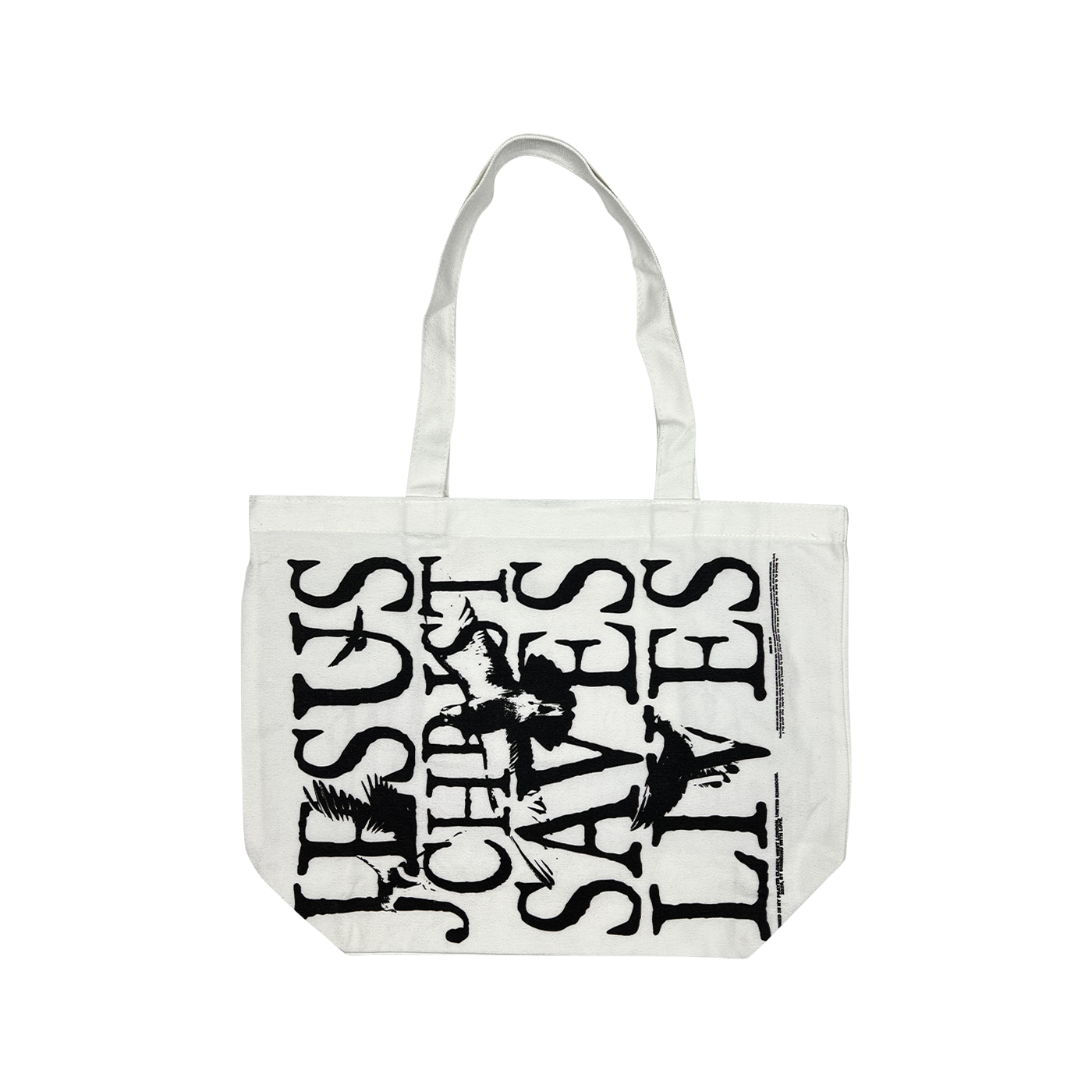 Jesus Christ Saves Lives Tote Bag - White