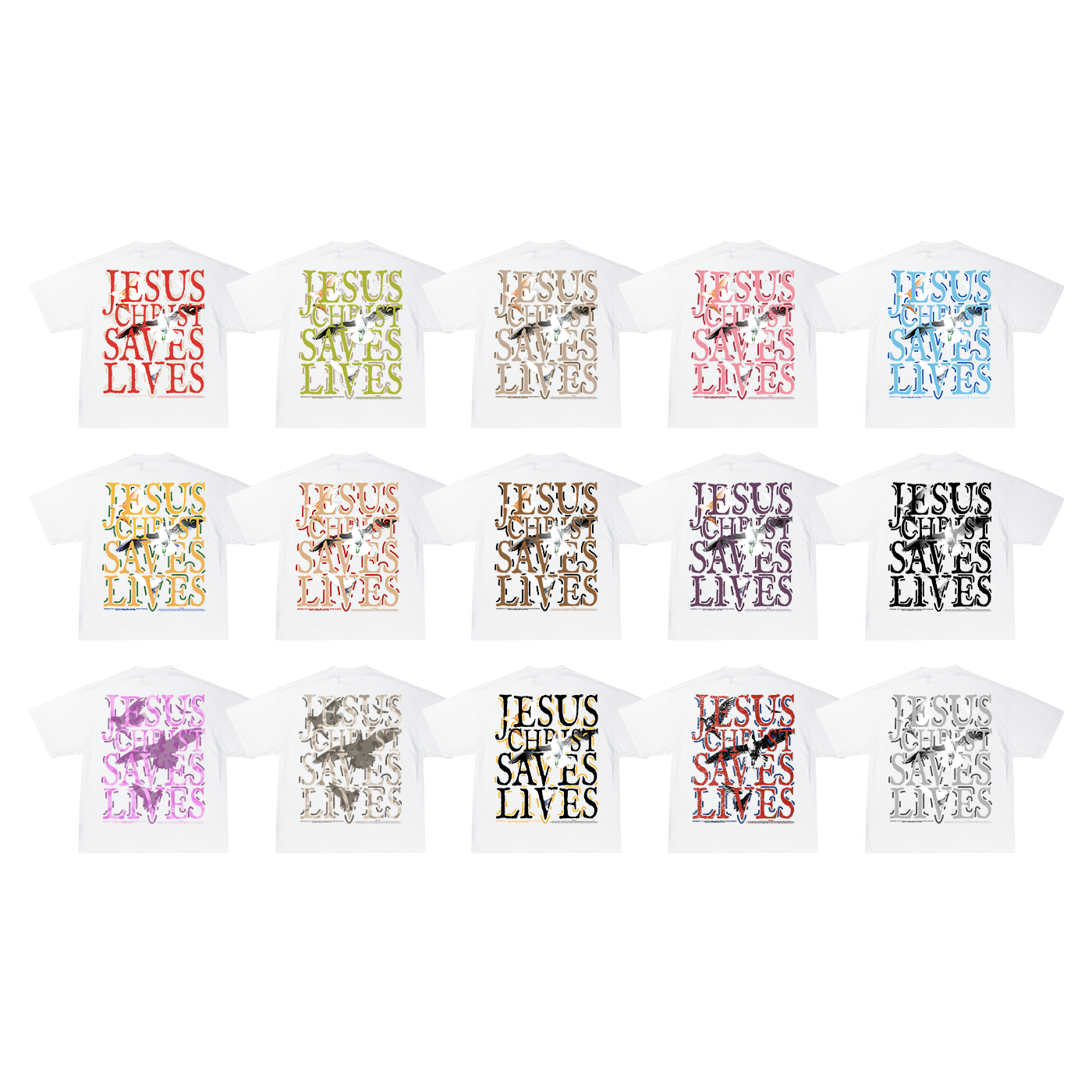 Jesus Christ Saves Lives T-Shirt - White (Ships in Mid January)