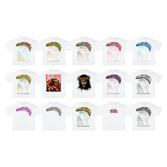 Jesus Christ Saves Lives T-Shirt - White Lucky Dip (Ships After Christmas)