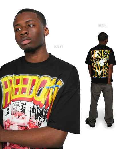 Jesus Christ Saves Lives T-Shirt - Black (Ships in Mid January)