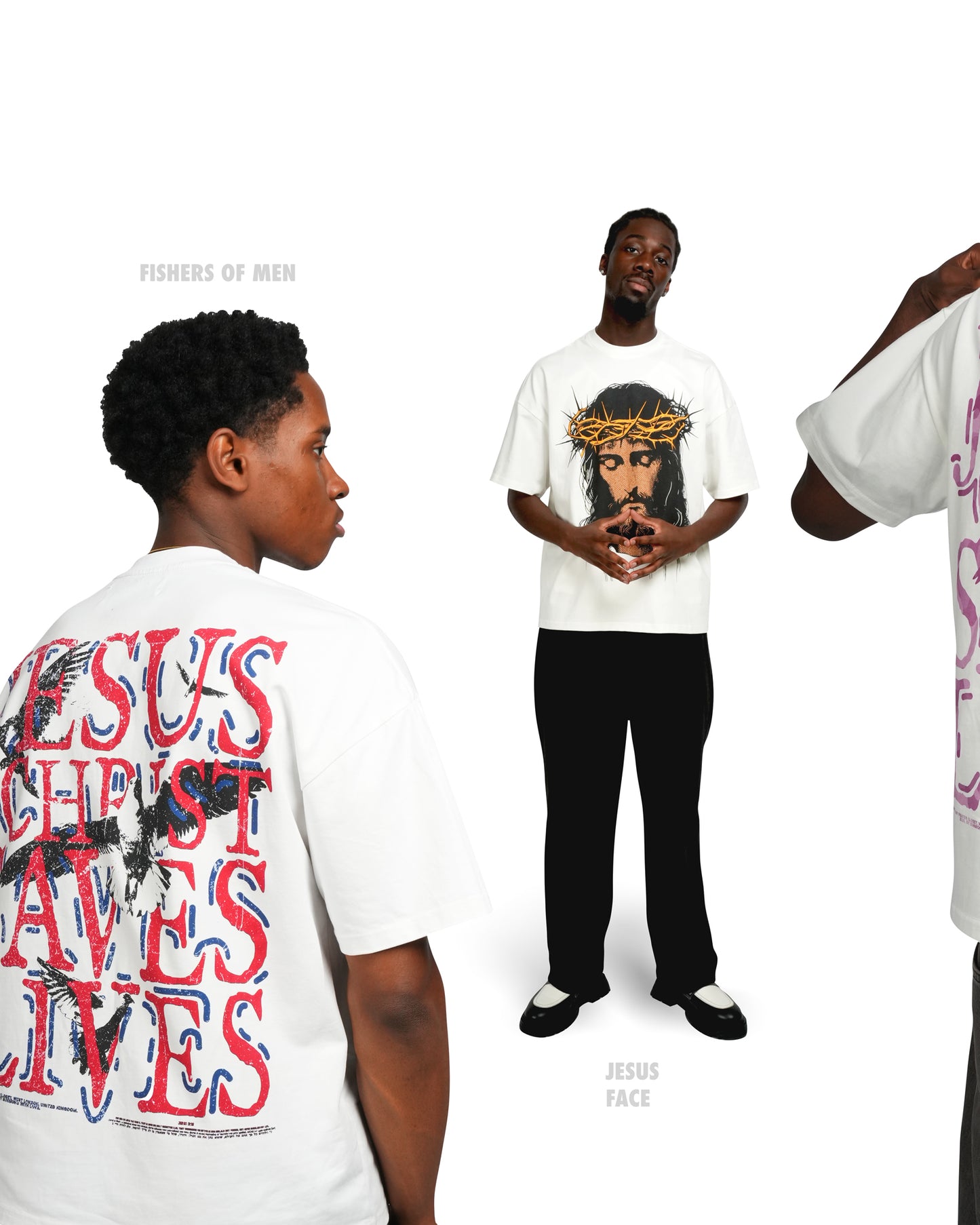 Jesus Christ Saves Lives T-Shirt - White (Ships in Mid January)